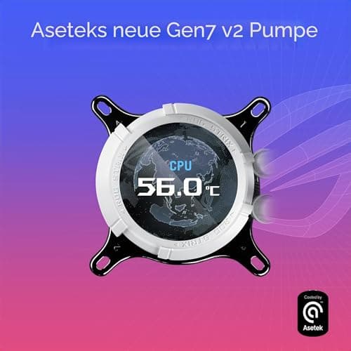 ASUS ROG Strix LC III ARGB LCD White All-in-One Flüssig-CPU-Wasserkühlung (2,1 Zoll IPS-LCD Display, Aseteks Gen7 v2 Pumpe, 3x ROG ARGB-Lüfter, 2200 RPM, 3.92mm H2O, 70,38 CFM, 0dB Technologie, weiß) Bild 6