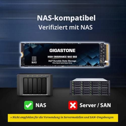 Gigastone SSD 500 GB (2er-Pack) M.2 NAS SSD 24/7 High Endurance Cache für Network Attached Storage Business Data Center Personal Cloud PCIe 3.0 NVMe NAS internes Solid-State-Laufwerk Gen3 NAS 500GBx2 Bild 4
