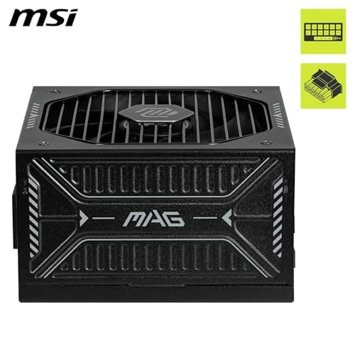 MSI MAG A1000GLS PCIE5 Netzteil, 1000 W, 80 Plus Gold, ATX 3.1, PCIe 5.1 GPU-Unterstützung, Native 12V-2x6, zweifarbiger 12V-2x6-Stecker, ATX-Netzteil, geprägte Mantelkabel Bild 4