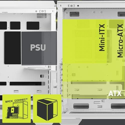 msi MAG PANO 100L PZ White – Premium Mid-Tower Gaming-PC-Gehäuse – Seitenwand aus gehärtetem Glas – Flüssigkeitskühlung unterstützt bis zu 360 mm Kühler – weißes Gehäuse Bild 6