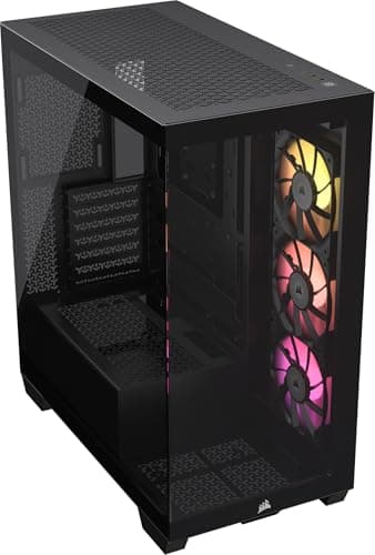 CORSAIR iCUE LINK 3500X RGB Mid-Tower ATX PC-Gehäuse - Gehärtetes Panorama-Glas - Umgekehrte Verbindung Motherboard-Kompatibel -3x CORSAIR iCUE LINK RX120 RGB-Lüfter Im Lieferumfang Enthalten -Schwarz iCUE LINK RGB Schwarz Bild 2