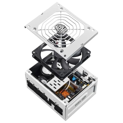 Cooler Master V850 SFX Gold ATX 3.1, EU-Stecker – 850 W 80 Plus Gold PC-Netzteil, vollmodulares Netzteil, SFF/mini-ITX-Netzteil, 92-mm-FDB-Lüfter, PCIe-5.1-Kabel, SFX-auf-ATX-Halterung - Weiß Bild 8
