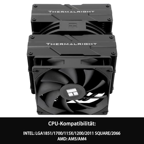 Thermalright Peerless Assassin 140 Black CPU Luftkühler, 6 Heatpipes, Dual PWM Lüfter und Double Towers, 158mm High CPU Kühlung mit Top Cover, forAM4/AM5,Intel LGA 1851/1700/1150/1151/1200 Bild 6