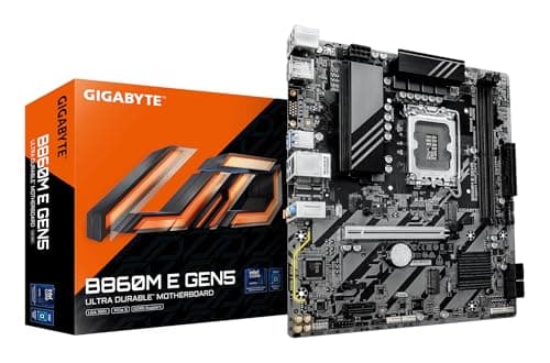 GIGABYTE B860M E GEN5 Mainboard – Intel Core Ultra CPUs, 4+1+2-Phasen-VRM, bis zu 8800 MHz DDR5 (O.C.), 2× PCIe-4.0-M.2, 1-GbE-LAN, USB 3.2 Gen 1