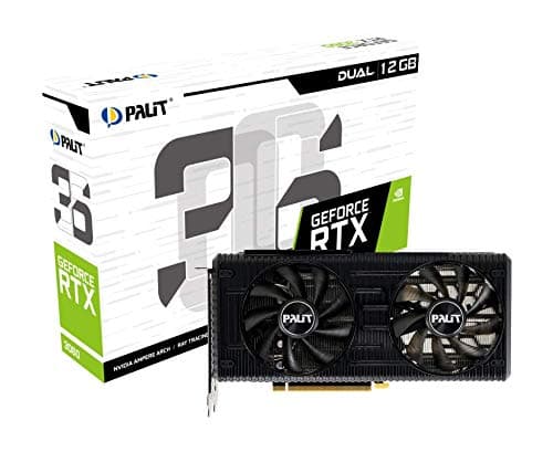 Palit GeForce RTX 3050 Dual Grafikkarte, 8GB, GDDR6, LHR, 3584 Core, 1320 MHz GPU, 1777 MHz Boost, Ampere Architektur, 3X DisplayPort, HDMI, Dual Lüfter, NE63050019P1-190AD, Schwarz Bild 3