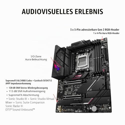 ASUS ROG Strix B650E-E Gaming WiFi AM5 (LGA1718) Ryzen 7000 Gaming-Motherboard (16 + 2 Leistungsstufen, DDR5, 4X M.2 Steckplätze, PCIe® 5.0, WiFi 6E, 2,5G LAN, USB 3.2 Gen 2x2 Type-C® Rear I/O Port, ROG B650E-E|DDR5|PCIE 5.0|M.2 x4|WiFi 6E ROG B650E-E|DDR5|WiFi 6E Bild 8