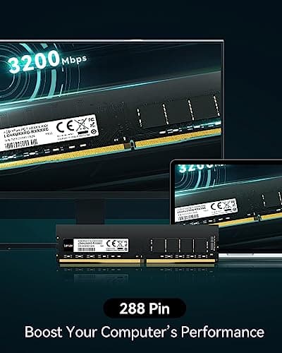 Lexar UDIMM DDR4 RAM 16GB, 3200 MHz RAM DDR4, 288-Pin U-DIMM Desktop Arbeitsspeicher, Hochleistungs-Computerspeicher, PC-RAM-Modul-Upgrade, Hochleistungs Arbeitsspeicher, CL22-22-22-52, 1.2V DDR4 UDIMM 16GB Single Bild 6