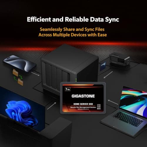 Gigastone Home NAS SSD 4TB 24/7 Dauerhaft TLC Hohe Dauerhaltbarkeit Persönlicher Server Cloud Datenspeicher RAID 3D NAND 2,5 Zoll SATA III Interne Solid State Festplatten Bild 8
