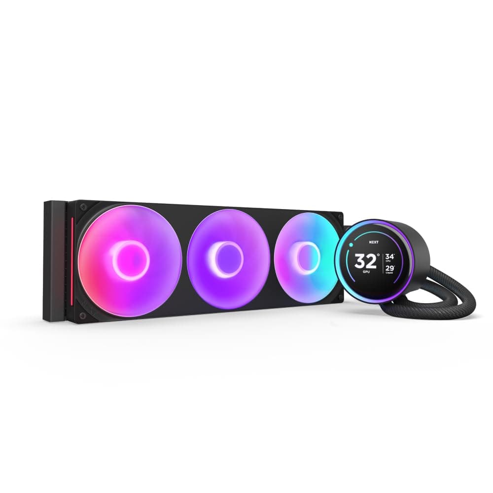 NZXT Kraken Serie – AIO CPU-Flüssigkeitskühler – Anpassbares LCD-Display – Hochleistungs-Lüfter – Kompatibel mit Intel® & AMD® Sockel – Elite 360 RGB – Schwarz Kraken Elite RGB 2024 360mm Schwarz