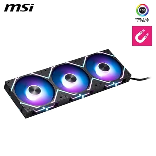 MSI MPG EZ120 ARGB Lüfter - 120 mm ARGB-Lüfter, fluiddynamisches Lager mit zusätzlicher Mutterbefestigung, Mystic Light & Cooling Wizard Unterstützung mit MSI Mainboards Bild 4