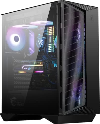 MSI MPG GUNGNIR 111R Mid-Tower ATX Gehäuse (2X USB 3.1 Anschluss, 4X 120mm A-RGB Fan im Lieferumfang, schwarz, A-RGB) Bild 4