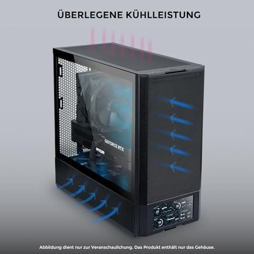 Lian Li LANCOOL 207 Digital Gaming PC Gehäuse ATX Schwarz - Midi Tower mit LCD-Bildschirm, Grafikkarten bis 375 mm, Radiator bis zu 360 mm Bild 6