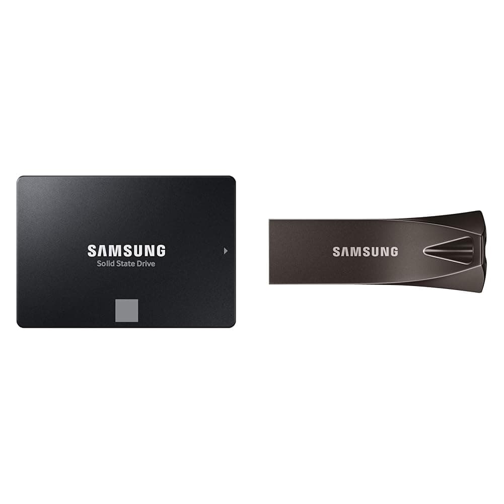 Samsung 870 EVO SATA III 2,5 Zoll SSD, 1 TB, 560 MB/s Lesen, 530 MB/s Schreiben & BAR Plus USB-Stick Typ-A, 64 GB, 200 MB/s Lesen, 30 MB/s Schreiben