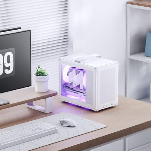 Jonsbo C6 MAX PC-Gehäuse Weiß – kompaktes mATX Case mit Tragegriff, Airflow-Mesh, Platz für GPU bis 335mm, CPU-Kühler bis 170mm, 5 Lüfterplätze Bild 4
