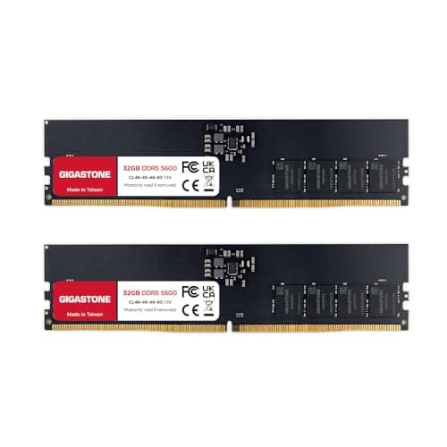 【DDR5 RAM】 GIGASTONE 64GB Kit(2x32GB) DDR5 5600MHz PC5-44800 CL 46-46-46-90 1.1V UDIMM 288Pin Nicht-ECC ungepuffert PC Desktop Hochleistung Hochleistung Arbeitsspeicher Upgrade