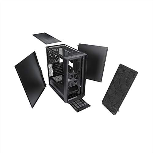 Fractal Design Meshify C - Compact Mid Tower Computer Case - Open ATX Layout- High Performance Airflow/Cooling - 2x Fans included - PSU Shroud - Modular interior - Water-cooling ready - USB3.0 - Black Black Solid Side Panel Bild 8