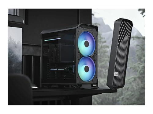 Fractal Design Torrent Compact RGB Black - Light Tint Tempered Glass Side Panels - Open Grille for Maximum air Intake - Two 180mm RGB PWM Fans Included - Type C - ATX Airflow Mid Tower PC Gaming Case RGB Black Tempered Glass Bild 6