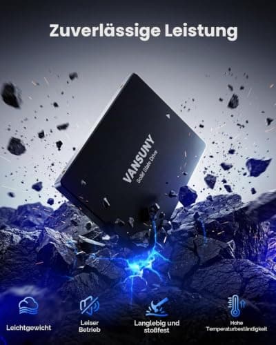 Vansuny Intern SSD 256GB 2.5 Zoll SATA III 6 Gb/s SSD intern 256GB 3D TLC NAND-Technologie zum Aufrüsten von PC/Laptop Speicher und Speicher für IT-Profis/Ersteller/Unternehmen Bild 6