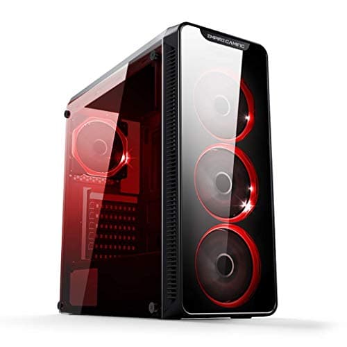 EMPIRE GAMING Warmachine - Gamer-PC-Gehäuse – Mittelgroßer ATX Gehäuseturm - 4 Geräuschlose Lüfter - LED-RGB-Dual-Ring: Rückbeleuchtung mit 11 Modi - Front und Seite aus Vorgespanntem Glas Bild 2
