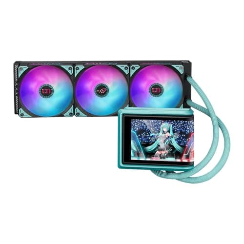 ASUS ROG Ryuo IV SLC 360 ARGB Hatsune Miku Edition All-in-One-CPU-Wasserkühlung (6,67-Zoll-AMOLED-Display, 3D-Videos, 200mm-Schläuche, 3x Daisy-Chain-Lüfter, für Intel LGA 1851, 1700, AMD AM5, AM4)