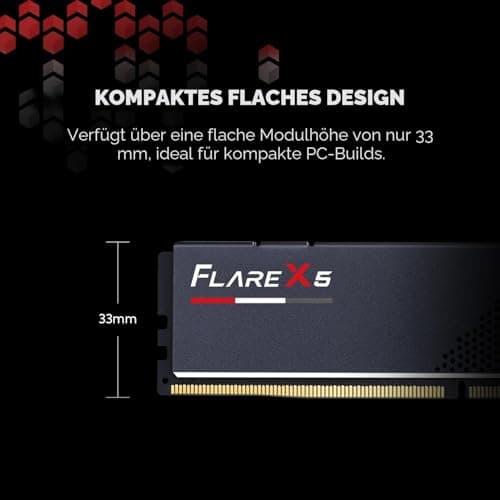 G.Skill Flare X5 Series 32GB (2 x 16GB) 288pin SDRAM DDR5 5600 (PC5-44800) CL36-36-36-89 1, 20V Dual Channel Desktop Memory Modell F5-5600J3636C16GX2 -FX5 (Mattschwarz) 32GB (2x16GB) DDR5-5600 36-36-36-89 Matte Black Bild 8