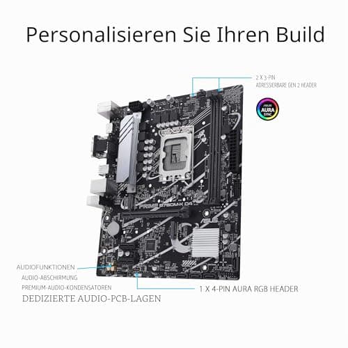 ASUS Prime B760M-K D4 Gaming Mainboard Sockel Intel LGA 1700 (Intel B760, mATX, DDR4 Speicher, 2X PCIe 4.0 M.2, Aura Sync) M-K D4 Prime B760 Bild 7