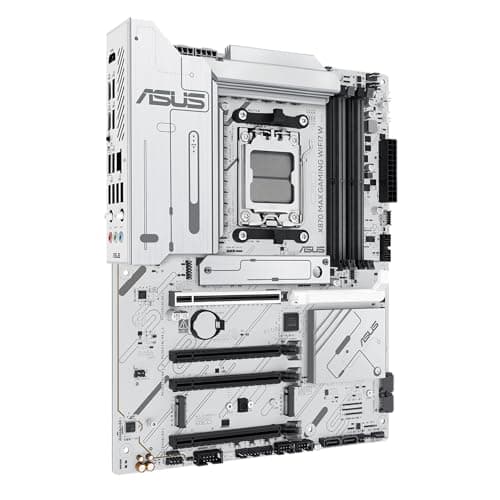 ASUS X870 MAX Gaming WIFI7W AMD AM5 ATX Motherboard, 8-lagige weiße PCB, 12+2+1 80A DrMOS, DDR5, PCIe 5.0 x16 Q-Release, 3X M.2, Wi-Fi 7 Q-Antenne, USB4® Type-C®, 2,5 GB LAN, BIOS Flashback™, Aura Bild 6