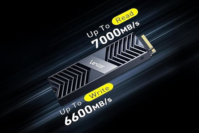 Lexar SSD NM800 Pro 8 TB Professionell PCIe Gen4 NVMe M.2 2280 mit Kühlkörper, bis zu 7.000 MB/s Lesen und 6.600 MB/s Schreiben, interne SSD für PS5, Spiele und Kreativität, Schwarz Bild 3