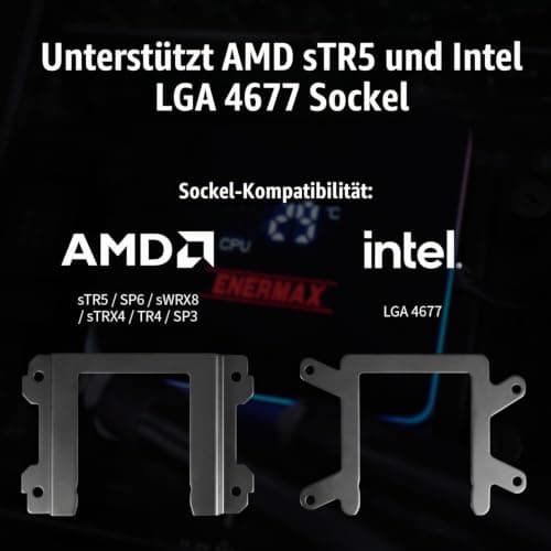 ENERMAX LIQTECH XTR|360mm AIO CPU Wasserkühlung|TDP 550W+|AMD Ryzen Treadripper sTR5/sTRX5/SP6|Intel Xeon LGA4677 |100% CPU Abdeckung|Digital Anzeige|ELC-LTXTR360 Bild 4