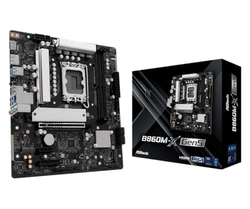 ASRock B860M-X Gen5 Motherboard, Micro ATX, LGA1851 Socket, Intel B860 Chipset, DDR5 bis 9066+ MHz, PCIe 5.0