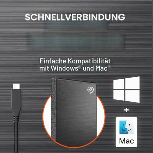 Seagate One Touch SSD 1TB, bis zu 1.030 MB/s, Android-App, Mylio Create 1 Jahr, Adobe Creative Cloud Foto-Abo 4 Monate, inkl. 3 Jahre Rescue Service, Schwarz, Modellnr. STKG1000400 1TB Schwarz Aluminium Bild 4