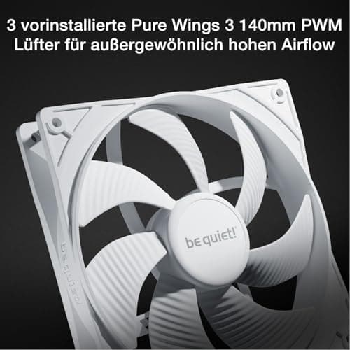 be quiet! Pure Base 501 DX White PC-Gehäuse, 3 vorinstallierte Pure Wings 3 140mm PWM-Lüfter, hoher statischer Druck, dynamisches Front-Design mit eleganter ARGB-Beleuchtung innen und außen Bild 6
