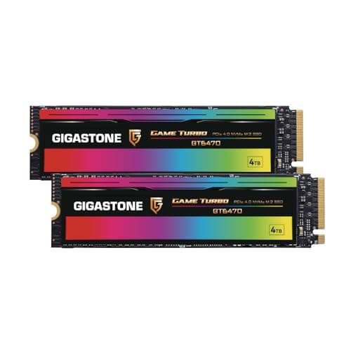 Gigastone M.2 SSD 4TB (2er-Pack) NVMe SSD Bis zu 7,300MB/s M.2 2280 PCIe Gen4 Ultraschnelle Interne Gaming SSD Laufwerk Spielen Videoschnitt Kompatibel mit Laptop und Desktop Speicher GT6470