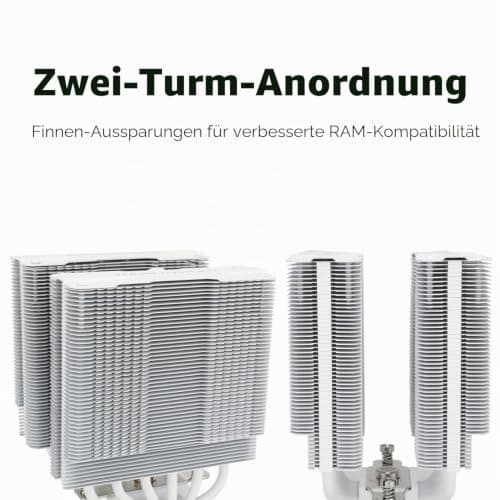 TR Peerless Assassin 120 White ARGB CPU-Luftkühler, 6 Heatpipes, Dual TL-C12W-S 120mm PWM Lüfter, AGHP-Technologie, für AMD AM4 AM5,Intel 1700/1150/1155/1200/2011 Bild 8