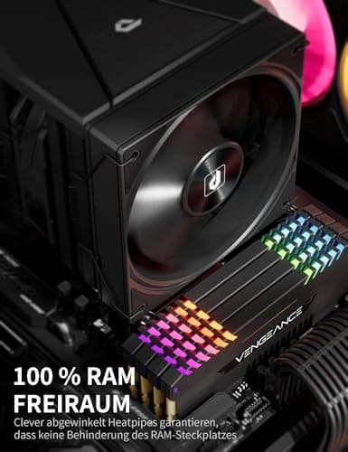 upHere UE2 Elite K8 CPU Kühler 120mm,Dual-Tower mit 8 Heatpipes,TDP 280W,Prozessorlüfter für AM5/AM4/AM3 Intel 1851/1700/115x/1200,Leiser PC Kühler UE2 Elite K8-Schwarz Bild 8