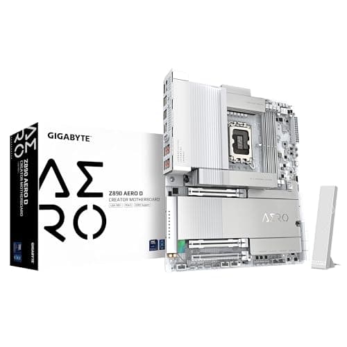 GIGABYTE Z890 AERO D Motherboard - Unterstützt Intel Core Ultra (Serie 2) CPUs, 16+1+2 Phasen VRM, bis zu 9500MHz DDR5 (OC), PCIe 5.0 M.2, Wi-Fi 7, Thunderbolt 5