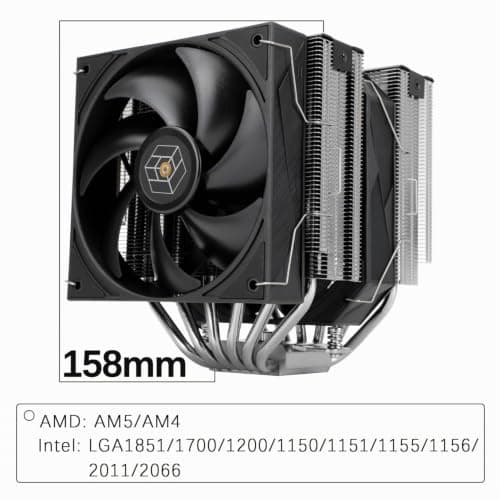 TR-Thermalright Royal Pretor 130 CPU-Kühler, Double Tower mit 7 Heatpipes, Dual CPU Lüfter, matt gezogene Kappe, für AM5/AM4, Intel LGA1851/1700/1150/1151/1200 Bild 6