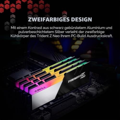 G.Skill Trident Z NEO Series 32GB (4X 8GB) 288pin SDRAM (PC4-28800) DDR4 3600 CL18-22-22-42 1,35V Quad Channel Desktop Memory Modell F4-3600C18Q-32GTZN, Mehrfarbig Bild 8