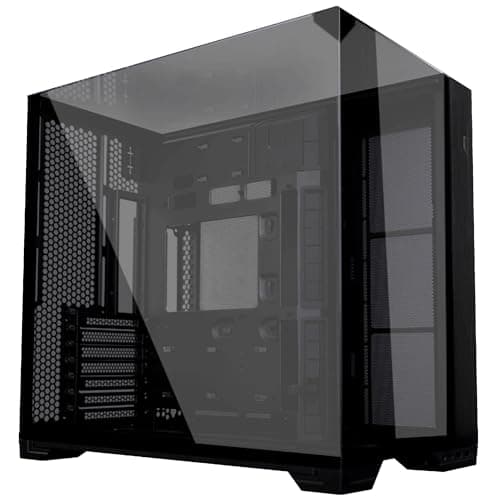 Lian Li O11 Vision Compact Gaming PC Gehäuse ATX Schwarz - Midi Tower PC Gehäuse mit Tempered Glass, Grafikkarten bis 408 mm, bis zu 360 mm Radiatoren, Black PC Case Stahl, Aluminium, Gehärtetes Glas Bild 2