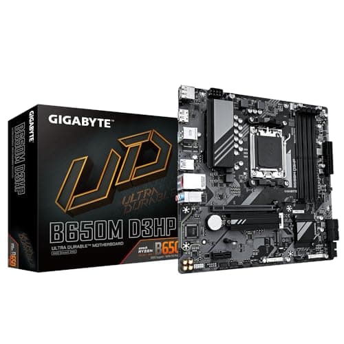 GIGABYTE B650M D3HP Mainboard - AMD Ryzen 9000er-Serie, 5+2+2 Phasen VRM, bis zu 7600 MHz DDR5 (OC), 2xPCIe 4.0 M.2, 2,5 GbE LAN, USB 3.2 Gen 1