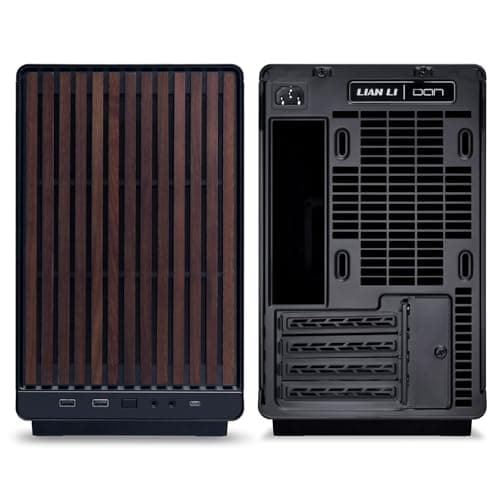 Lian Li DAN Cases A3-mATX Wood Edition PC-Gehäuse, Micro-ATX, Tempered Glass, Walnuss-Holz, schwarz Walnuss Schwarz Hartglas Bild 6
