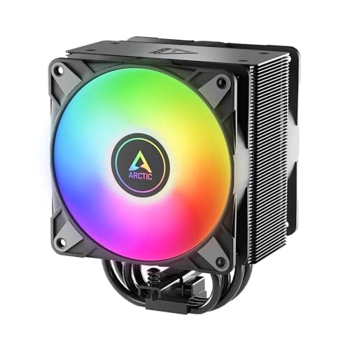 ARCTIC Freezer 36 A-RGB - CPU Kühler mit Push-Pull & ARGB Beleuchtung für Intel & AMD, Single-Tower, 2 druckoptimierte 120 mm P-Lüfter, 200–2000 rpm, Hydrodynamisches Gleitlager, inkl. MX-6 - Schwarz