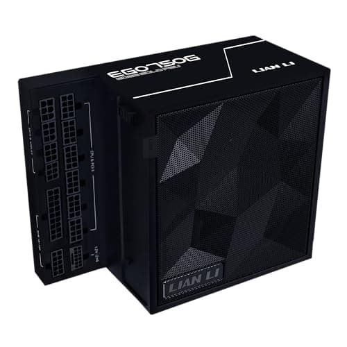 Lian Li Edge Series-750W Full Modular Power Supply-Gold-ATX 3.1-PCIE 5.1-L-Form Design für Dual Chamer Gehäuse - Ohne USB/Fan Hub - Weiß (EG0750G.B) 750W Gold ATX Black Bild 2