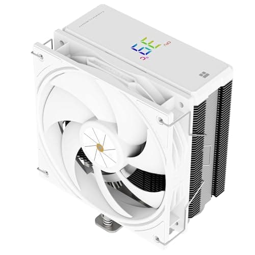 Thermalright Assassin X 120R Digitaler White CPU-Kühler, Digitaler Bildschirm Top Cover, TL-P12W PWM Quiet Fan CPU Luftkühler, Unterstützung AM4/AM5,Intel LGA1851/1700/1150/1151/1200 AX120R D White Bild 2