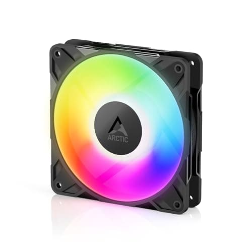 ARCTIC P12 Pro A-RGB - Leistungsstarker Premium PC Lüfter, 120 mm PWM Case Fan mit Y-Kabelsplitter, 600–3000 rpm, 0 rpm <5% PWM, 5V Digital RGB, Hydrodynamisches Gleitlager, 4-Pin - Schwarz P12 Pro PST A-RGB Bild 2
