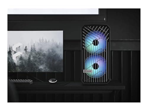 Fractal Design Torrent Compact RGB Black - Light Tint Tempered Glass Side Panels - Open Grille for Maximum air Intake - Two 180mm RGB PWM Fans Included - Type C - ATX Airflow Mid Tower PC Gaming Case RGB Black Tempered Glass Bild 4