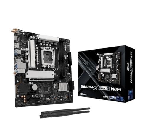 ASRock B860M-X Gen5 WiFi LGA1851 Micro-ATX Motherboard, unterstützt Intel Core Ultra Series 2 Prozessoren, DDR5 9066+(OC), PCIe 5.0 x16, WiFi 6E, 2.5G LAN Bild 2