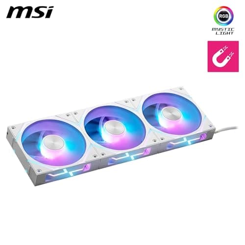 MSI MPG EZ120 ARGB WHITE Lüfter - 120 mm ARGB-Lüfter, fluiddynamisches Lager mit zusätzlicher Mutterbefestigung, Mystic Light & Cooling Wizard Unterstützung mit MSI Mainboards Bild 4