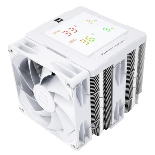 TR-Thermalright Peerless Assassin 120 Digital White CPU-Kühler, Double Tower mit 6 Heatpipes, Dual 120mm PWM Lüfter-1850U/min,Digital Display Board Top Cover, für AM5/AM4,Intel LGA1851/1700/1200/115x Bild 2