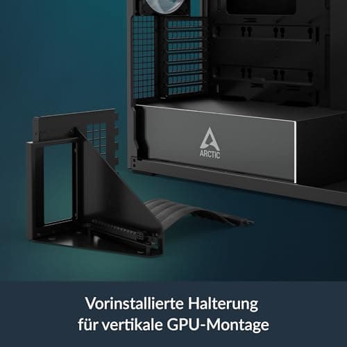 ARCTIC Xtender VG Black (Mirror Glass) mit vertikaler GPU-Halterung - PC-Gehäuse, Verspiegeltes Glas, 2X 420 mm Radiator Support, Full Tower, Big Tower, E-ATX, 5X A-RGB Lüfter vormontiert - Schwarz black mirror Bild 7